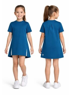 Ivivva Girls' Teal Short-Sleeve Athletic Shift Dress girls 8Y